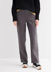 Pantaloni in twill di misto cotone elasticizzato, bonprix