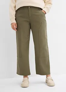 Pantaloni in twill di misto cotone elasticizzato, bonprix