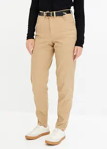 Pantaloni in twill con cintura, barrel, bonprix