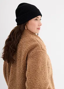 Giacca oversize in teddy con colletto, bonprix