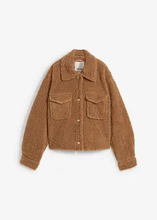 Giacca oversize in teddy con colletto, bonprix