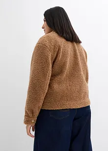 Giacca oversize in teddy con colletto, bonprix