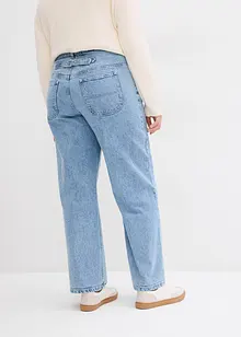 Jeans wide leg, a vita media, bonprix
