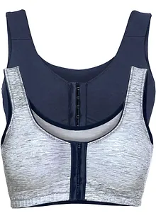 Reggiseno con chiusura anteriore senza ferretto con cotone biologico (pacco da 2), bonprix