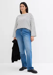 Jeans straight con cinta comoda, vita media, bonprix