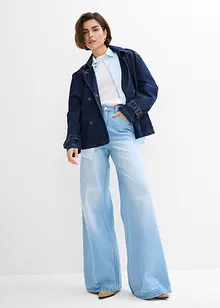 Jeans wide leg con cinta comoda, vita alta, bonprix