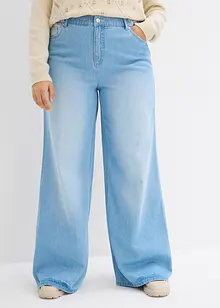 Jeans wide leg con cinta comoda, vita alta, bonprix