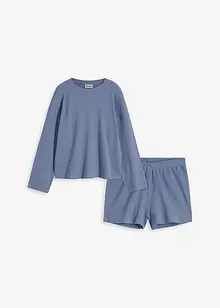 Tuta da casa in jersey alveolare con pantaloncini, bonprix