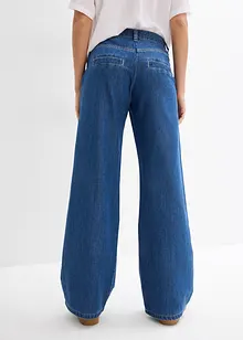 Jeans wide leg super morbidi, vita media, bonprix