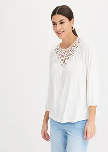 Maglia in jersey con inserto in pizzo, bonprix