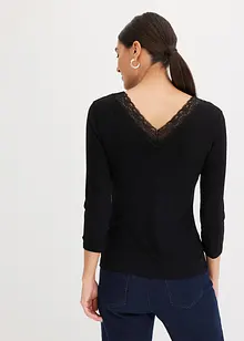 Maglia a maniche lunghe con pizzo, bonprix