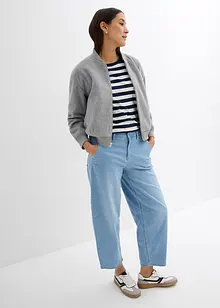 Jeans cropped a palloncino ultra morbidi, vita media, bonprix