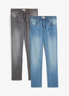 Jeans elasticizzati leggeri straight, regular fit (pacco da 2 paia), bonprix