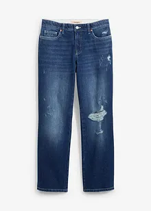 Jeans straight cropped con cinta comoda, vita media, bonprix