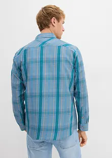 Camicia a maniche lunghe a quadri effetto lavato, bonprix