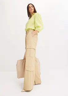 Blusa con fondo asimmetrico e maniche a palloncino, bonprix