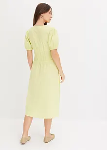 Abito midi con vita elasticizzata arricciata, bonprix