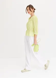 Blusa in crinkle operato, bonprix