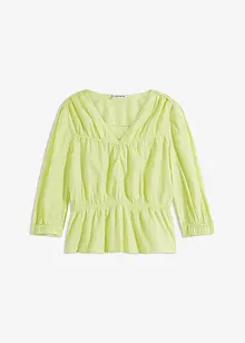 Blusa in crinkle operato, bonprix