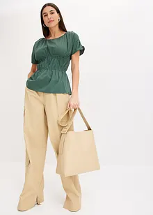 Top a blusa con arricciature, bonprix