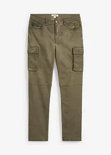 Pantaloni cargo elasticizzati effetto lavato, straight, bonprix