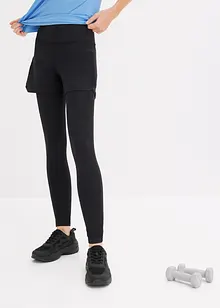 Leggings sportivi con pantaloncini e tasca per cellulare in mesh, bonprix