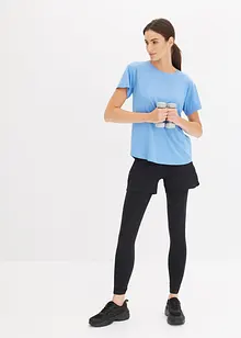 Leggings sportivi con pantaloncini e tasca per cellulare in mesh, bonprix