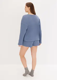 Tuta da casa in jersey alveolare con pantaloncini, bonprix