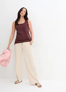 Pantaloni a palazzo in misto lino extra lunghi, bonprix