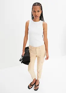 Top a coste in puro cotone biologico, bonprix