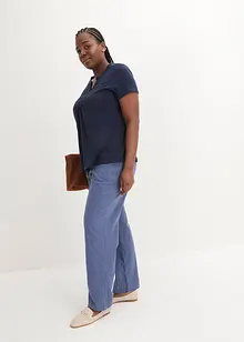 Maglia in filato fiammato di cotone a maniche corte, bonprix