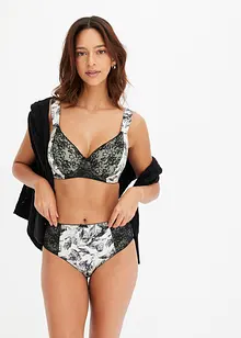 Reggiseno con coppe preformate, ferretto e materiale lucido, bonprix
