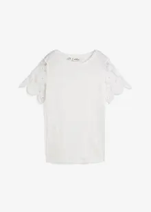 Maglia in puro lino con maniche effetto uncinetto, bonprix