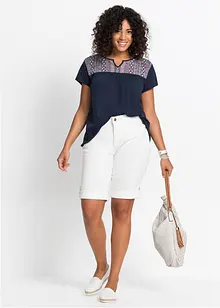 Maglia svasata in cotone a maniche corte, bonprix