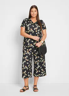 Maglia e pantaloni culotte in misto viscosa fluente (set 2 pezzi), bonprix