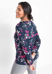 Maglia a maniche lunghe in fantasia floreale, bonprix