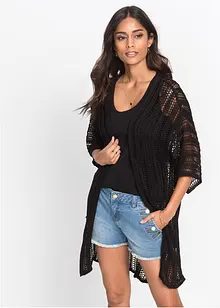 Cardigan lungo traforato, bonprix