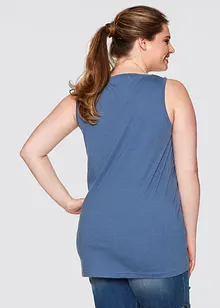 Top lungo in cotone con pizzo, bonprix