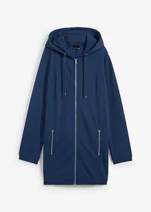 Felpa lunga con cerniera e tasche zippate, bonprix