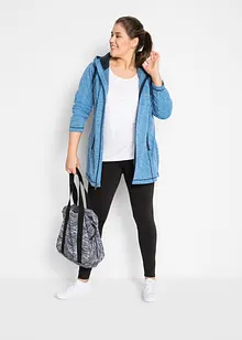 Giacca lunga in pile con cappuccio, bonprix