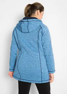 Giacca lunga in pile con cappuccio, bonprix