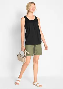 Top lungo in cotone con pizzo, bonprix