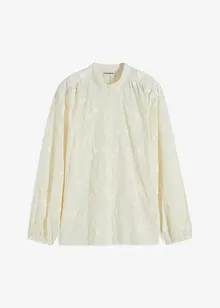 Blusa leggermente trasparente con applicazione floreale, bonprix