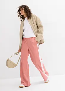 Pantaloni a palazzo con elastico in vita e fasce a contrasto, bonprix