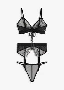 Bralette + perizoma + reggicalze (set 3 pezzi), VENUS