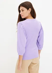 Maglia a costine con maniche a palloncino, bonprix