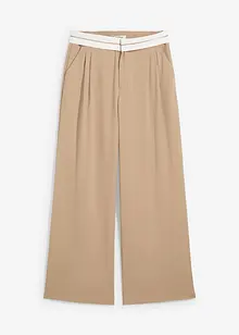 Pantaloni con pinces e fascia a contrasto in vita, bonprix