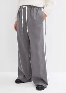 Pantaloni a palazzo con elastico in vita e fasce a contrasto, bonprix