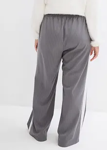 Pantaloni a palazzo con elastico in vita e fasce a contrasto, bonprix