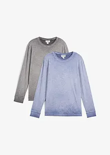 Maglia a maniche lunghe in cotone biologico (pacco da 2), bonprix